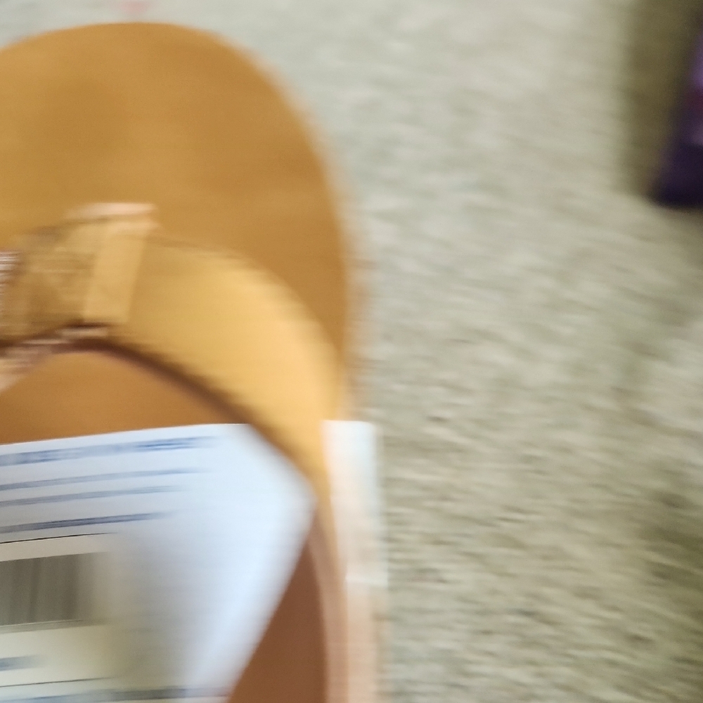Life Is Good Brown Flip Flops with Rainbow Design - Picture 8 of 8
